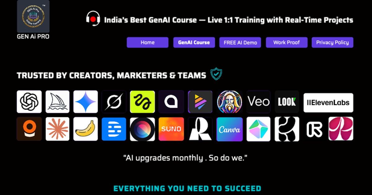 Generative AI Online Training Courses in India